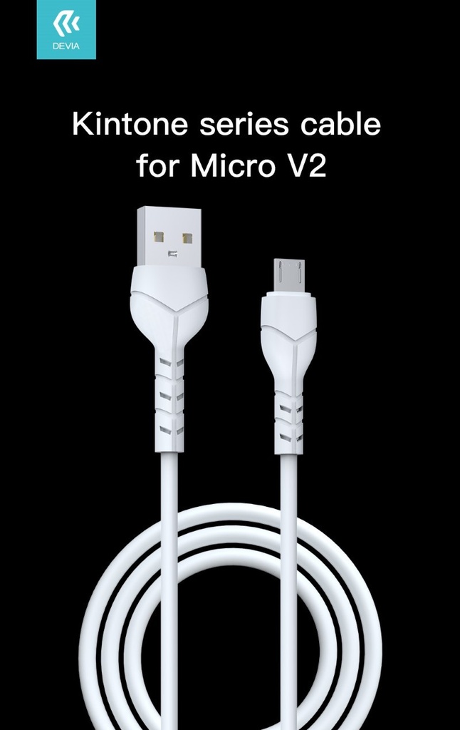 [DECMU129W] Kintone Cavo Micro Usb 5V 2.1A 1Mt Carica e dati Bianco