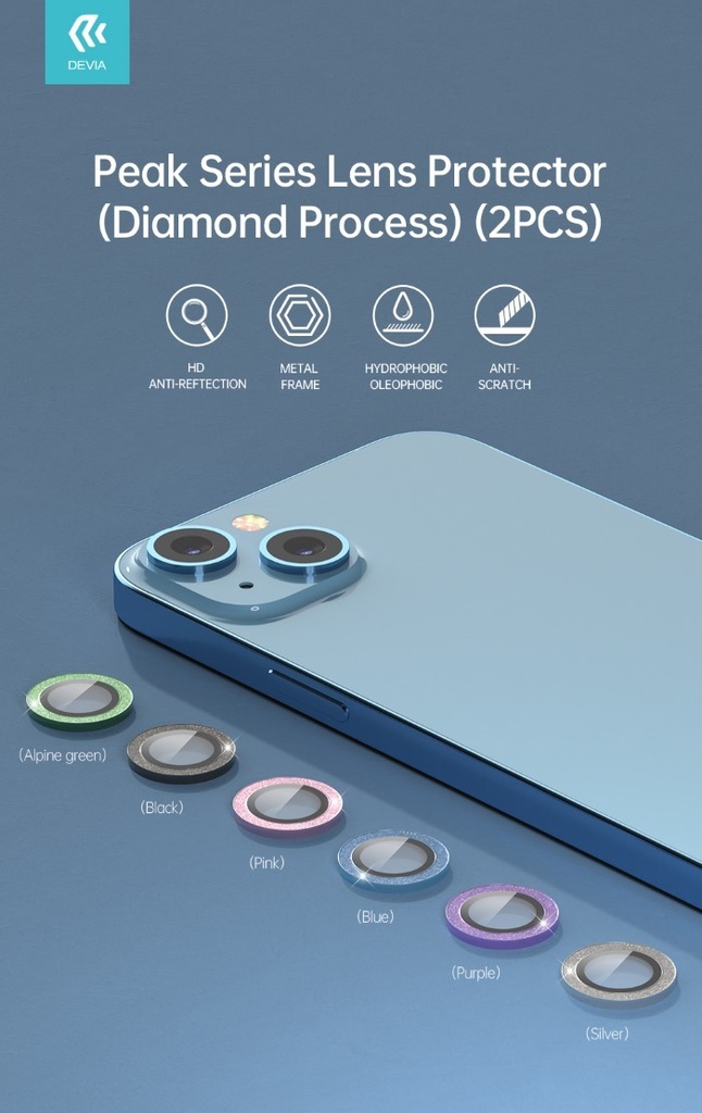 [DEPL14S745S] Proteggi lenti diamantate per iPhone14&14 Plus Cornice Silve