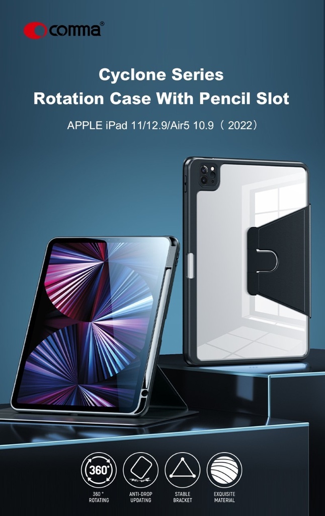 [COIP1022389R] Cover per iPad 10 10.9 2022 con rotazione e supporto Viola