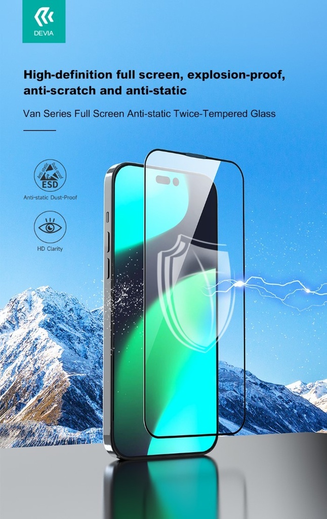 [DETGIP14PM363] Pellicola protettiva vetro temperato 3D iPhone 14 Pro Max