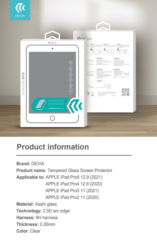 [DETGIP3P733] Protezione schermo in vetro temperato per iPad Pro 11 2021