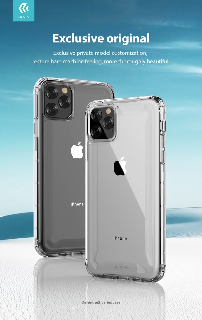 [DEDE58439T] Cover Defender2 Alta Protezione Trasparente iPhone 11 Pro