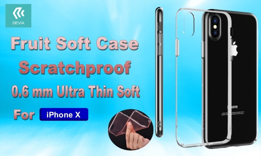 [DEFRIPX935] Cover Fruit Soft 0,6mm Anti Graffio 4H iPhone X Trasparente
