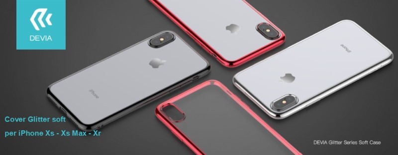 [DEGLIP61889B] Cover Glitter soft con bordo Nero per iPhone Xr 6.1