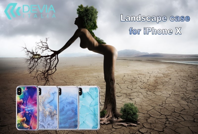 [DELCI8931G] Cover Landscape serigrafata per iPhone X Gold