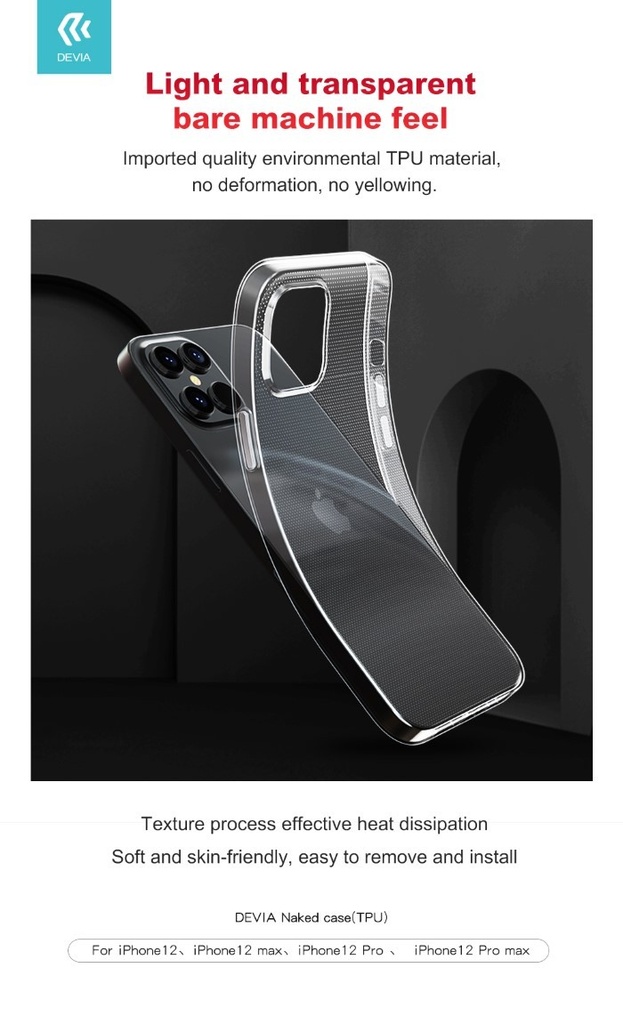 [DENK12M984] Cover protettiva trasparente morbida per iPhone 12 Mini