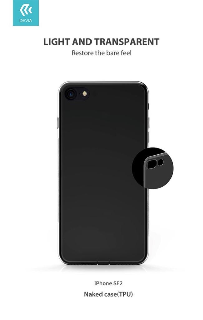 [DENKSE2837] Cover in TPU morbido trasparente per iPhone SE2