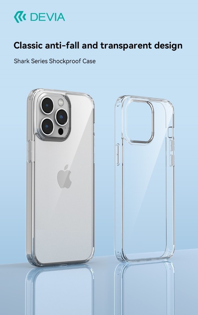[DESSIP15PM030] Cover Shark Trasparente Protezione iPhone 15 Pro Max