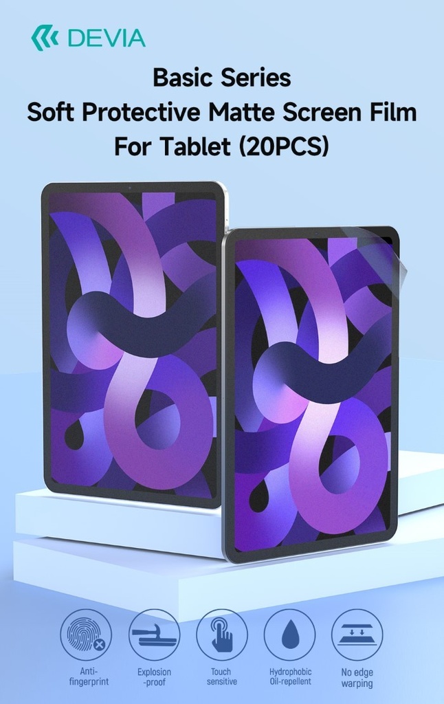 [DETPUF418] Pellicola protettiva opaca Anti Impronte serie Basic per tablet Max 11''
