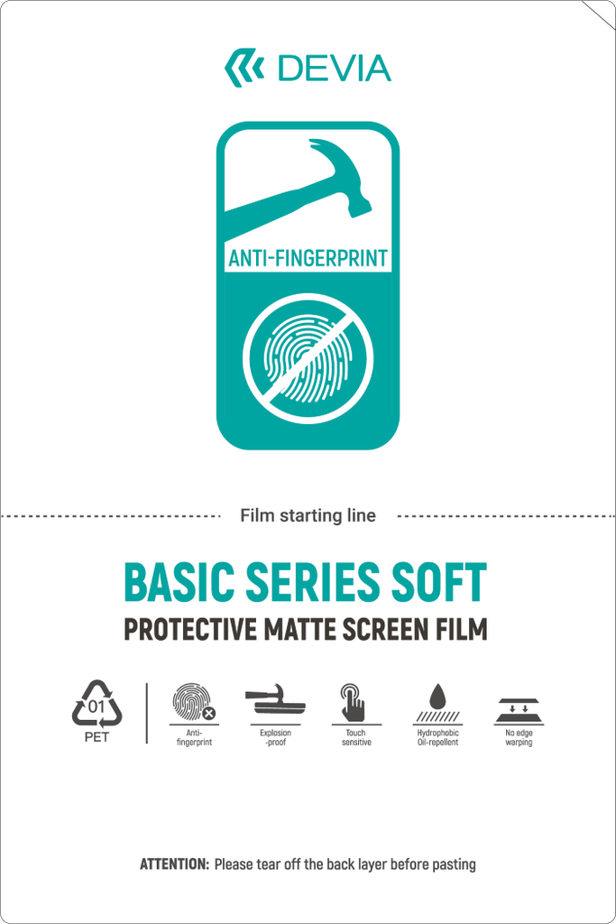 [DETPUAF456] Pellicole 12x18 Anti Shock e Impronte Opaca Basic Soft 50 pz