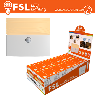 Luce notturna ricaricabile con sensore di movimento con espositore