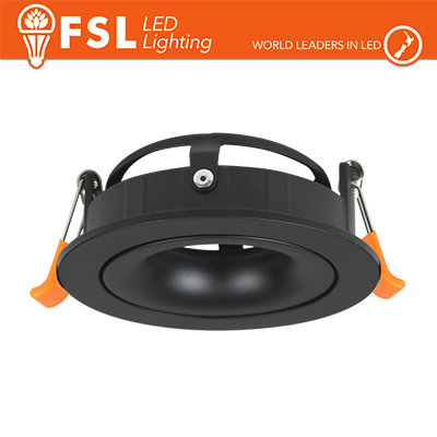 [FLFSS613B] Portafaretto Downlight Circolare Orientabile 3D GU10/MR16 Foro Ø95 mm Nero