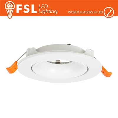 Portafaretto Downlight Circolare Orientabile GU10/MR16 Foro Ø90 mm Bianco