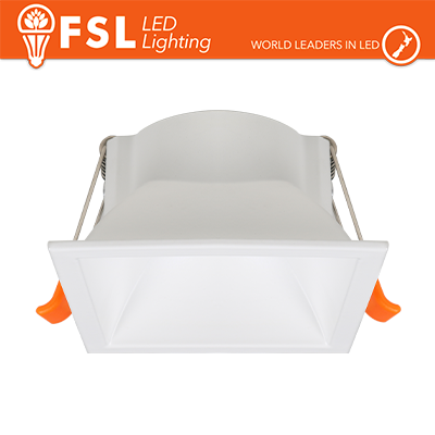 [FLFSS616W] Portafaretto Downlight Quadrato Fisso GU10/MR16 Foro 75 × 75 mm Bianco