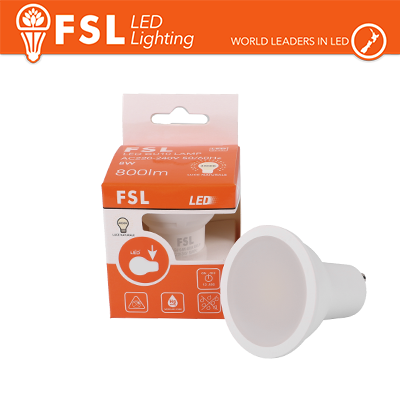 [FLGU10A3W65K100] GU10 Lampadina LED - 3W 6500K 270LM 100° CRI>80 Antiriflesso