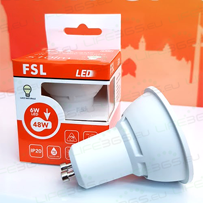 [FLGU106W27K38D] GU10 Lampadina LED - 6,5W 2700K 510LM 38° CRI>80 Dimmerabile