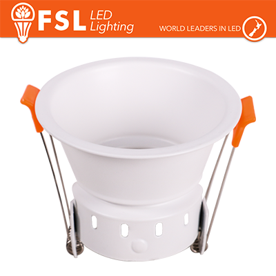 [FLFSS619W] Portafaretto Downlight Circolare Fisso con Corpo Ventilato GU10/MR16 Foro Ø75 mm Bianco