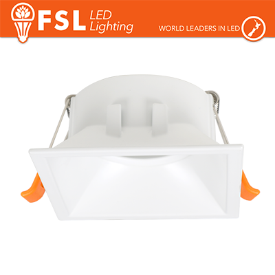 [FLFSS618W] Portafaretto Downlight Quadrato Orientabile GU10/MR16 Foro 80 × 80 mm Bianco