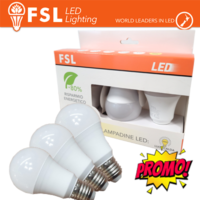 [FL3A6012W30K27] Lampada Goccia: Confezione PROMO 3PACK - 12W 3000K