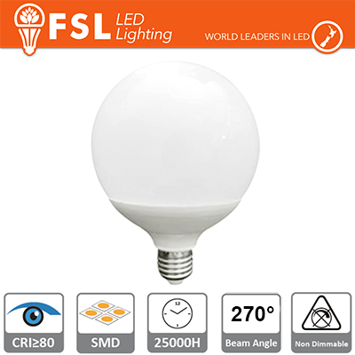 [FLG12024W30K27] Lampada Globo Ø12cm - 24W 3000K E27