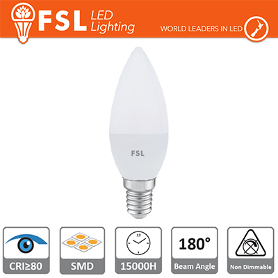 [FLC37B6W65K14] Lampada Oliva - 5,5W 6500K E14