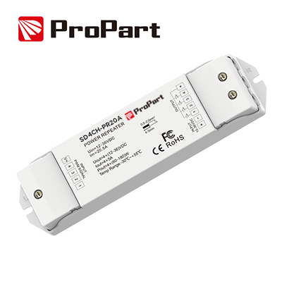 [SD4CH-PR20A] Amplificatore RGB/RGBW 20A (4 canali da 6A) 12-36V