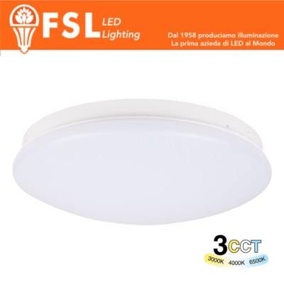 Plafoniera LED 18W Ø312*82mm - 3 in 1 CCT (3000-4000-6500K) IP44