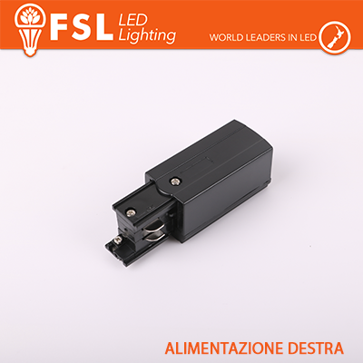 [FLT4-BPR] FSL Testata di alimentazione DESTRA per binario trifase - colore NERO