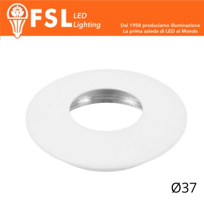 [FLM32-1CWH] VEGA - Cover Curva per Punto Luce LED  – Ø37 – Bianco opaco