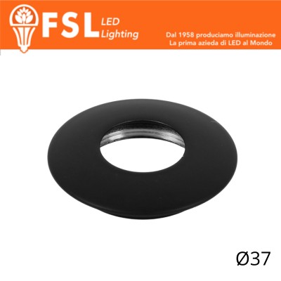 [FLM32-1CBL] VEGA - Cover Curva per Punto Luce LED  – Ø37 – Nero
