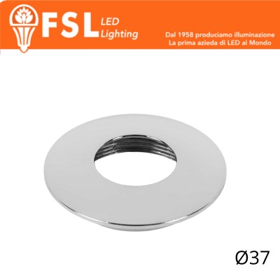 VEGA - Cover Curva per Punto Luce LED – Ø37 – Cromo