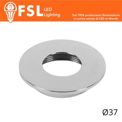 [FLM32-1FCH] VEGA - Cover Piatta per Punto Luce LED – Ø37 – Cromo