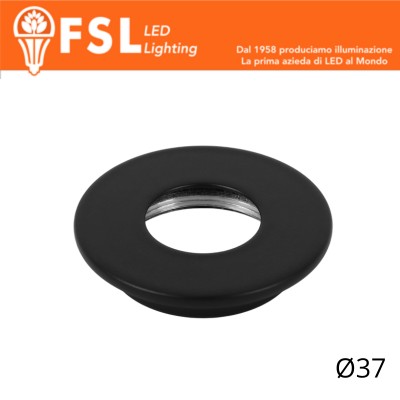 [FLM32-1FBL] FSL VEGA Cover piatta sostitutiva Ø37mm Nero per punto luce FLM32IP20‑1W