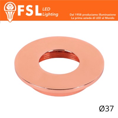 [FLM32-1FRO] VEGA - Cover Piatta per Punto Luce LED – Ø37 – Oro Rosa