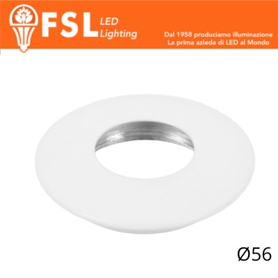 VEGA - Cover Curva per Punto Luce LED – Ø56 – Bianco opaco