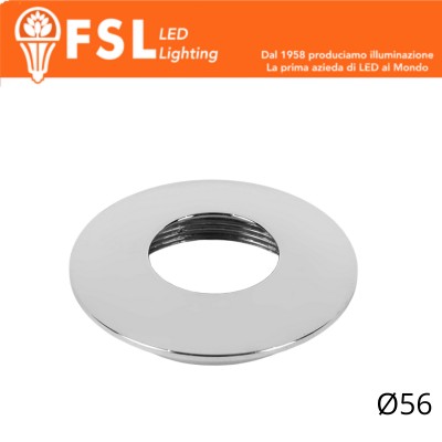 VEGA - Cover Curva per Punto Luce LED – Ø56 – Cromo