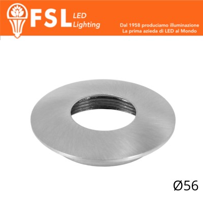 [FLM32-3CSA] VEGA - Cover Curva per Punto Luce LED – Ø56 – Nichel Satinato