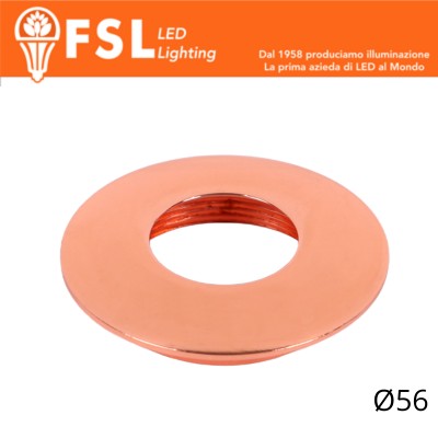 [FLM32-3CRO] VEGA - Cover Curva per Punto Luce LED – Ø56 – Oro Rosa