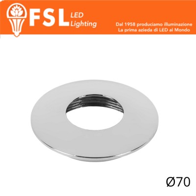 [FLM32-7CCH] FSL VEGA Cover curva sostitutiva Ø70mm Cromo per punto luce FLM32IP20‑7W
