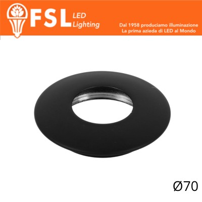 VEGA - Cover Curva per Punto Luce LED – Ø70 – Nero
