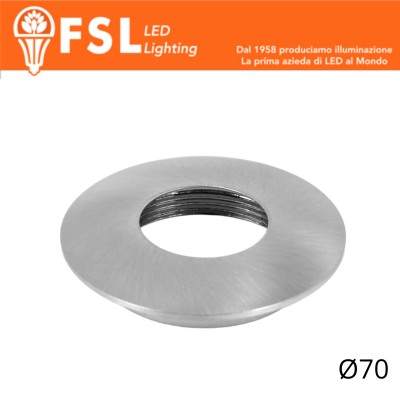 [FLM32-7CSA] VEGA - Cover Curva per Punto Luce LED – Ø70 – Nichel Satinato