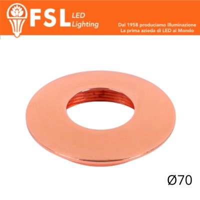 [FLM32-7CRO] FSL VEGA Cover curva sostitutiva Ø70mm Oro Rosa per punto luce FLM32IP20‑7W