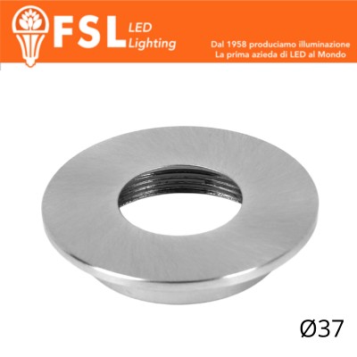 [FLM32-1FSA] VEGA - Cover Piatta per Punto Luce LED – Ø37 – Nichel Satinato