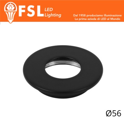 [FLM32-3FBL] VEGA - Cover Piatta per Punto Luce LED – Ø56 – Nero