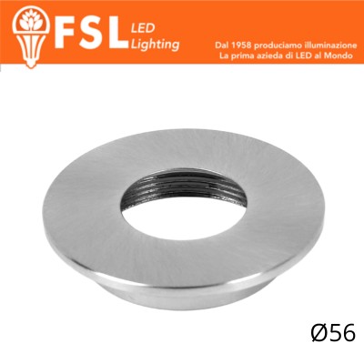 [FLM32-3FSA] VEGA - Cover Piatta per Punto Luce LED – Ø56 – Nichel Satinato