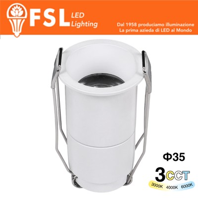 FSL ALTAIR Micro Punto luce LED da incasso 3W 3CCT IP20, 255lm, CRI≥90, Foro Φ31mm