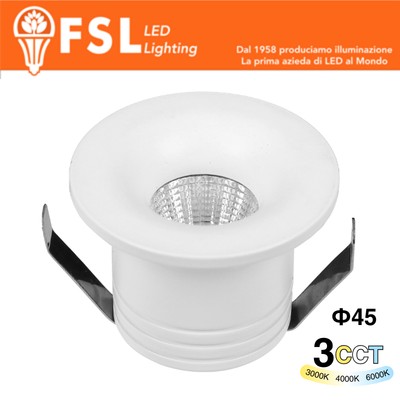 [FLM39RIP20-4W] ORION - Punto luce LED Ottica arretrata – 4W 3CCT 45*36mm IP20 Driver Eaglerise