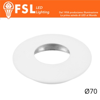 [FLM32-7CWH] VEGA - Cover Curva per Punto Luce LED – Ø70 – Bianco opaco