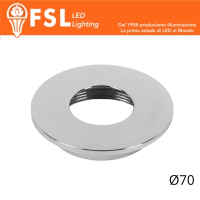 [FLM32-7FCH] VEGA - Cover Piatta per Punto Luce LED – Ø70 – Cromo