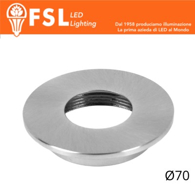 [FLM32-7FSA] VEGA - Cover Piatta per Punto Luce LED – Ø70 – Nichel Satinato
